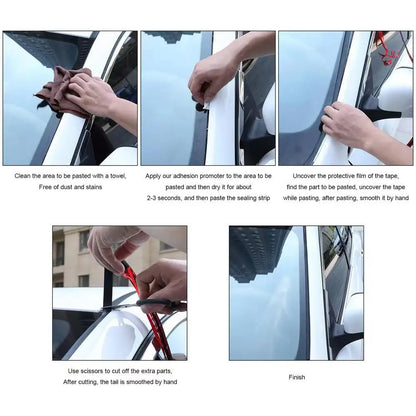 Car Seals Edge Sealing Strips Rubber Auto Roof Windshield Car Sealant Protector Strip Window Seals Noise Insulation Soundproof Beauty World Shop