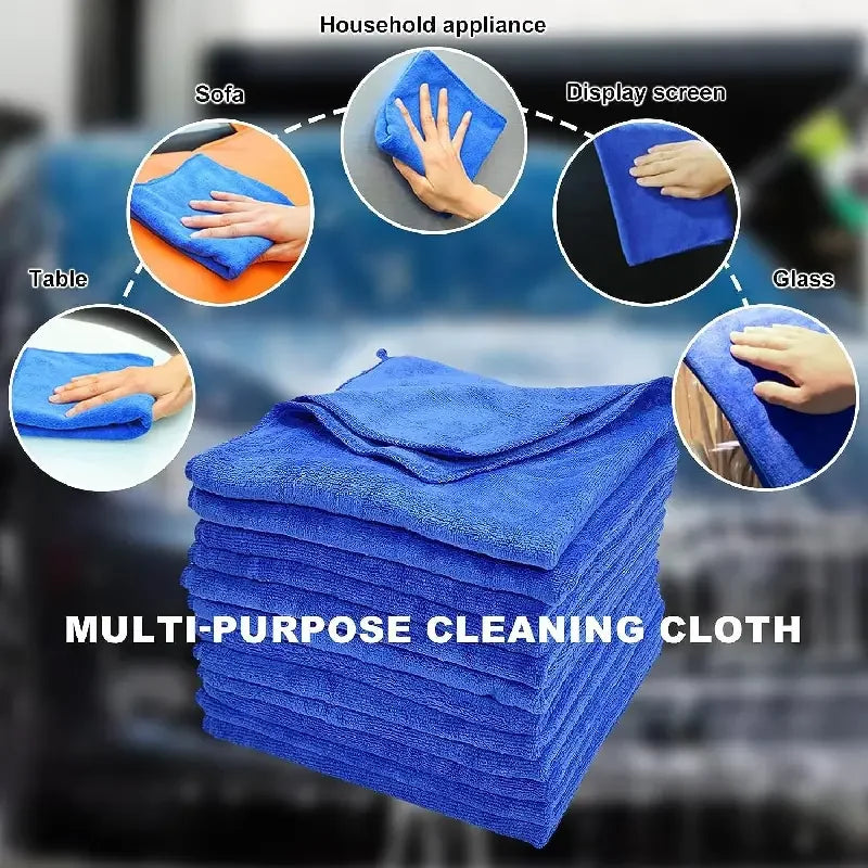10Pcs Microfiber Towels Car Wash Drying Cloth Towel Household Cleaning Cloths Auto Detailing Polishing Cloth Home Clean Tools Beauty World Shop