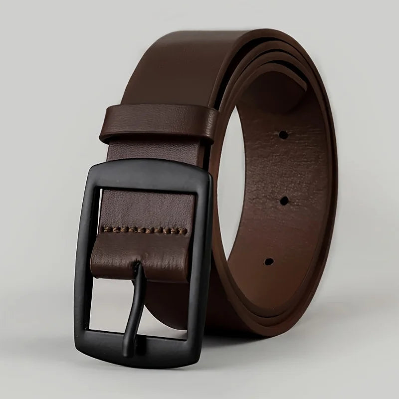 New Luxury Belt for Men PU Leather Belt Metal Pin Buckle High Quality Famous Brand Designer Waist Strap Belt for Jeans Plus Size Beauty World Shop