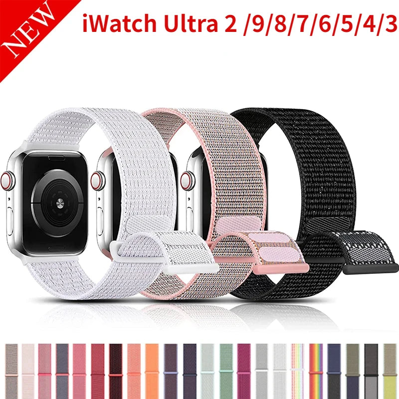 Nylon Strap For Apple Watch Band Ultra 9 8 7 SE 6 5 3 38MM 42MM 40MM 44MM smartwatch Accessorie bracelet iWatch serie 45MM 41MM