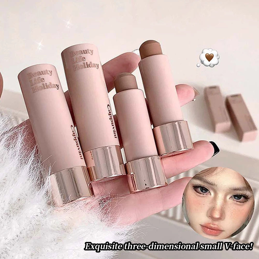 Cappuvini Moisturizing Silky Three-dimensional Contour Stick Natural Matte Single Color Suitable For Nose Shadow Makeup Contour Beauty World Shop