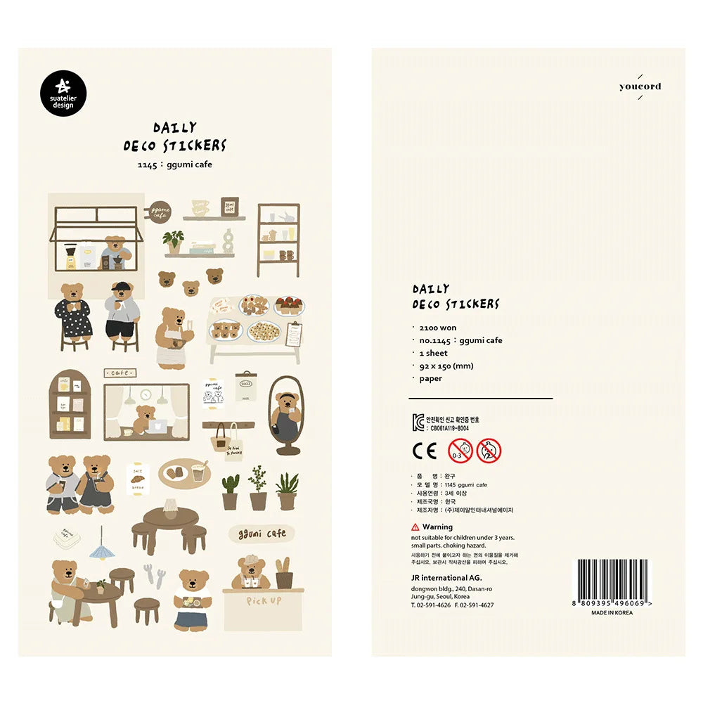 Korean Import Original Suatelier Collection Kawaii Daily Stickers Scrapbooking Diy Journal Stationery Sticker Deco Art Supplies Beauty World Shop