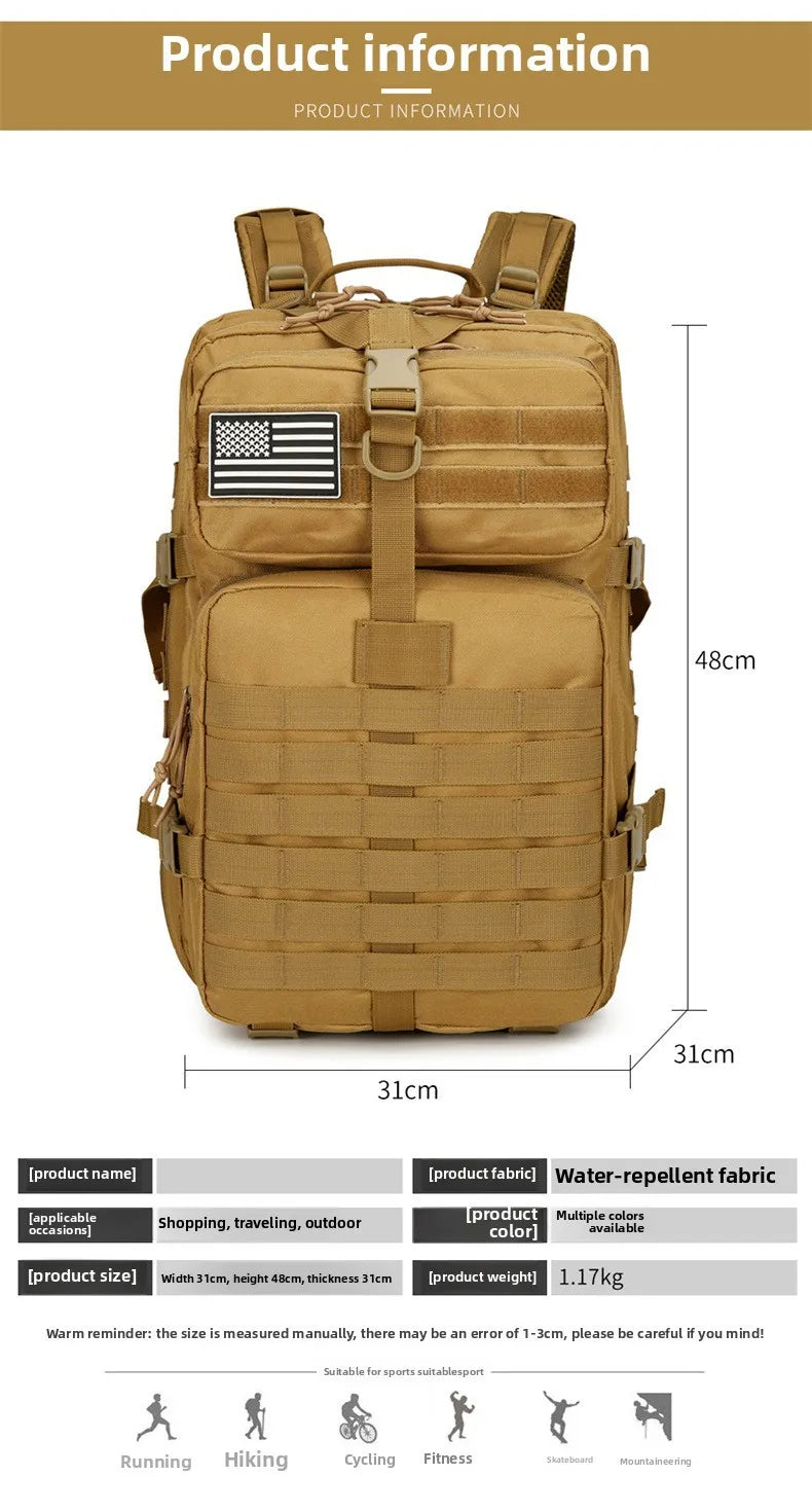 Adjustable Shoulder Straps Hiking Backpack Zipper Closure Travel Sports Camping Mountaineering Cycling Outdoor Unisex Foldable L Beauty World Shop