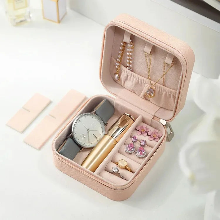 Portable Mini Jewelry Storage Box Travel Organizer Jewelry Case Leather Storage Earrings Necklace Ring Jewelry Organizer Display Beauty World Shop
