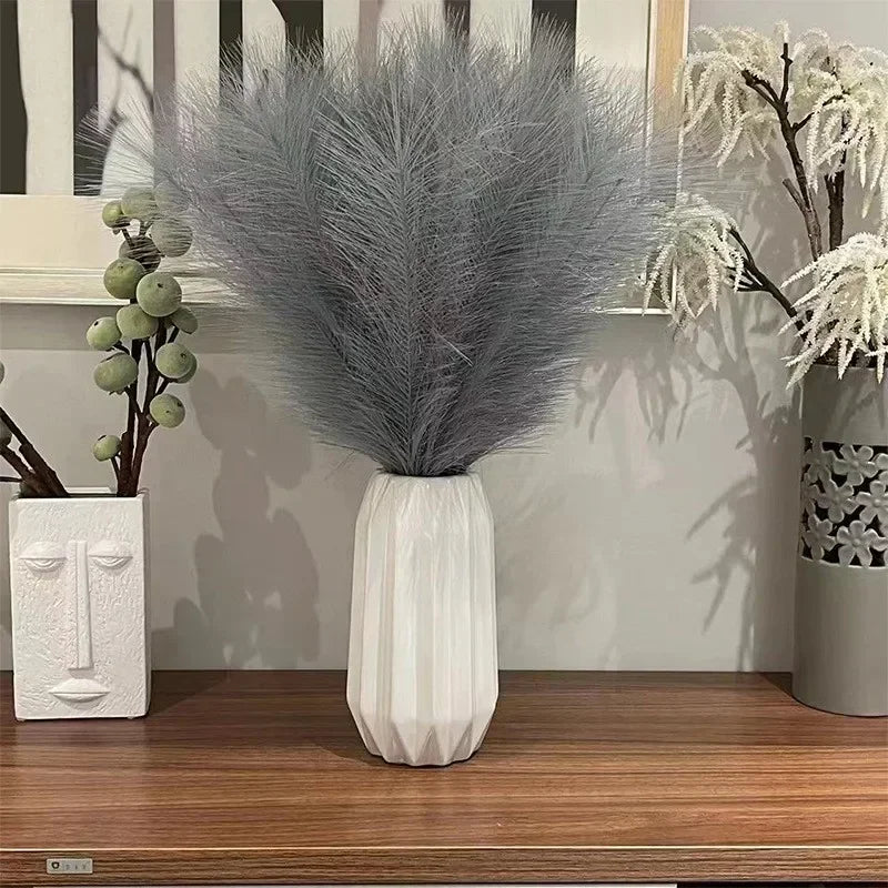 10PCS Artificial Pompous Grass Pompass Branches Fake Fluffy Stems Plants Vase Filler for Home Boho Decor Flower Arrangement Beauty World Shop