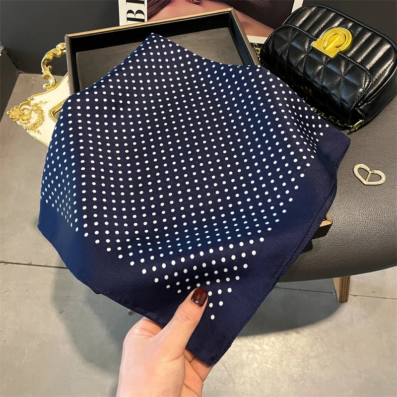 70cm Silk Feeling Square Scarf Women Satin Bandana Print Scarves Head Band Fashion Lady Hair Shawl Wrap Female Neckerchief Hijab Beauty World Shop