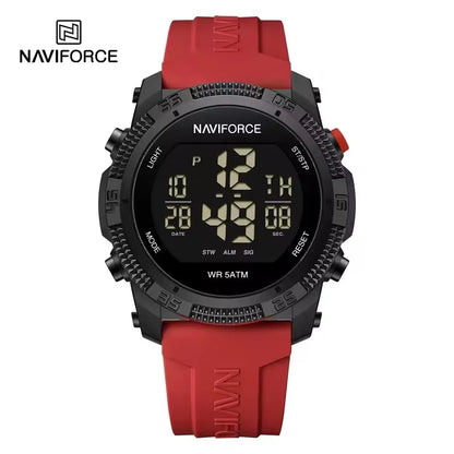 NAVIFORCE 7104 Sports Men's LCD Digital Leisure Date Week Alarm Clock Waterproof Silicone Strap Electronic Watch électronique Beauty World Shop