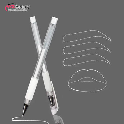 2PCS Eyebrow Marker Pen Microblading Surgical Skin Permanent Make up Supplies White Surgical Scribe Tool Tattoo Accessories Pens Beauty World Shop