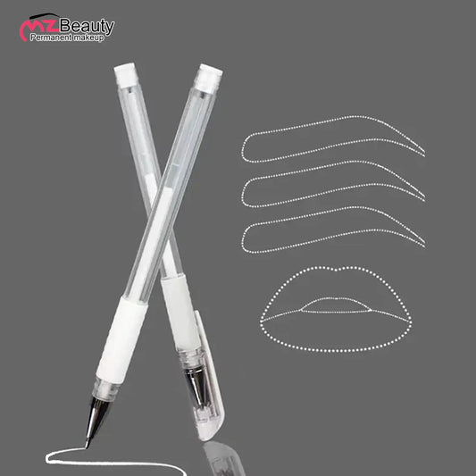 2PCS Eyebrow Marker Pen Microblading Surgical Skin Permanent Make up Supplies White Surgical Scribe Tool Tattoo Accessories Pens Beauty World Shop