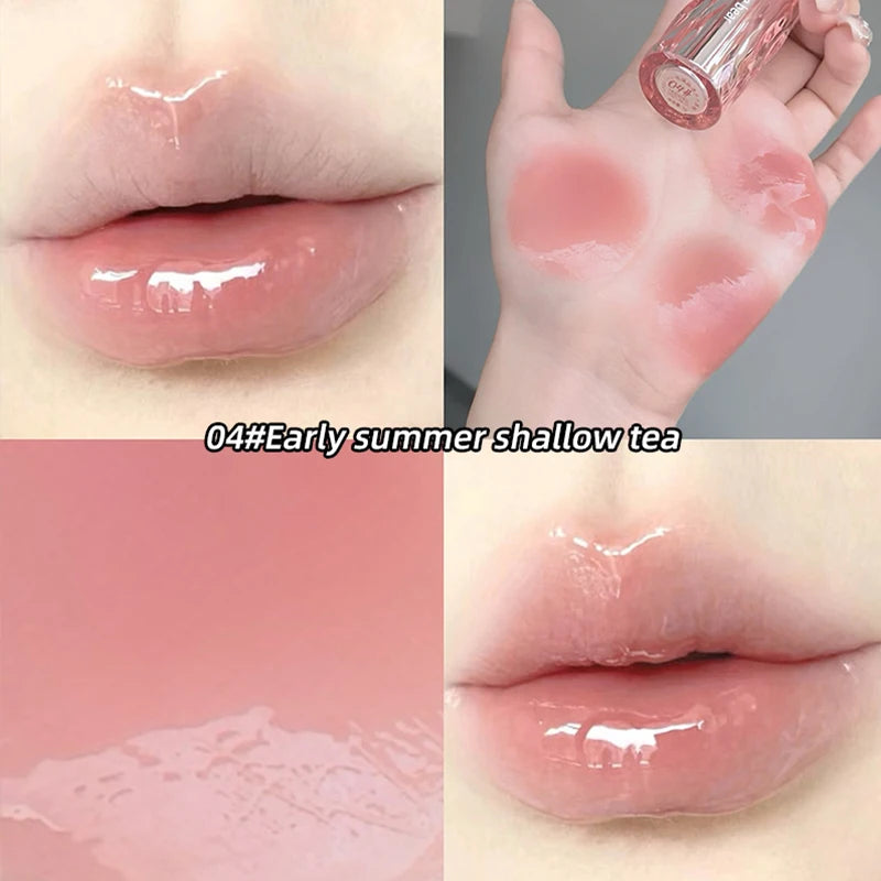 Crystal translucent lip glaze moisturizing water is not easy to fade natural color mouth red lip glaze Beauty World Shop