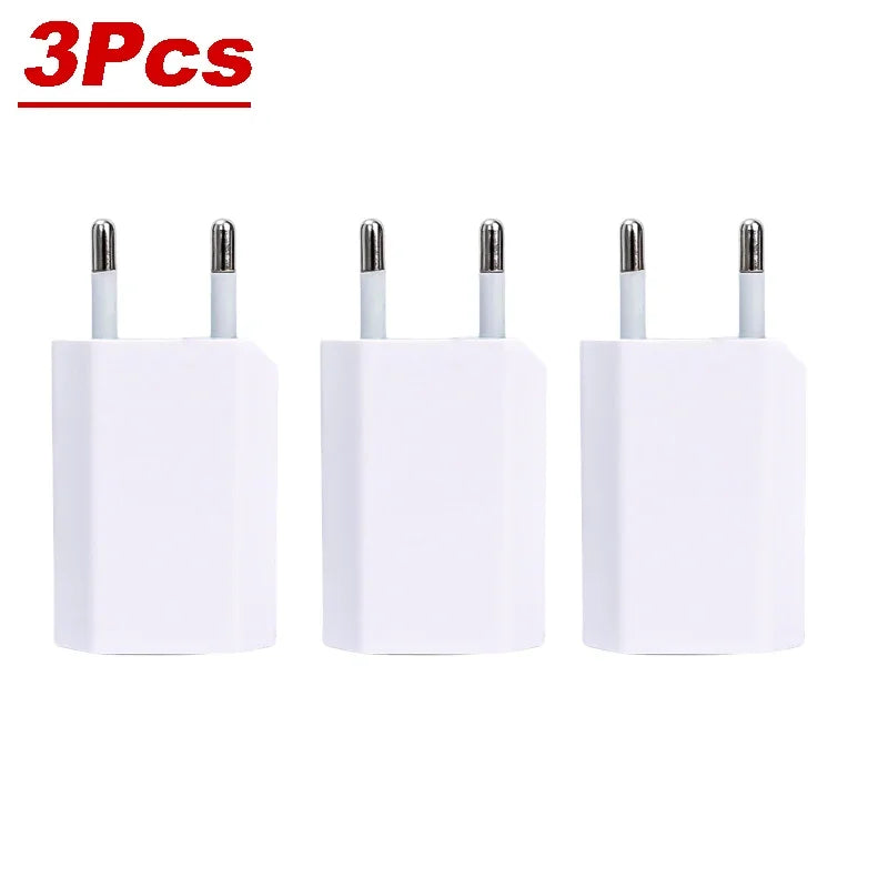 NNBILI 1-5Pcs Universal 5V 1A EU Plug USB Wall Phone Charger For iPhone Samsung Xiaomi Redmi Google Huawei Charger Power Adapter Beauty World Shop