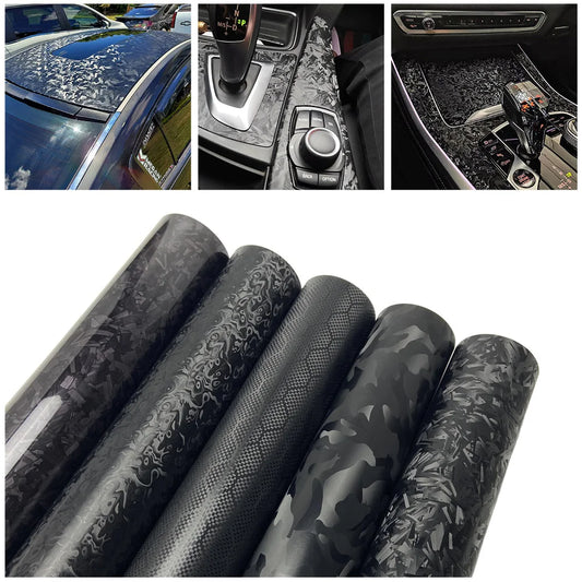Black Forged Carbon Fiber Vinyl Wrap Cosmic Hex Carbon Car Wrapping Film For Interior & Exterior Vehicle Motorcycle Beauty World Shop