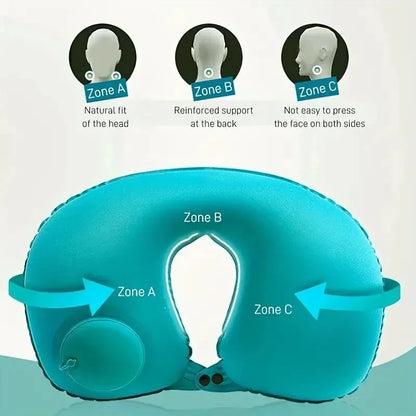 Inflatable Travel Neck Pillow U-shaped Cervical Orthopedic Protection Pillow Outdoor Portable Foldable Pillow Travel Essentials Beauty World Shop