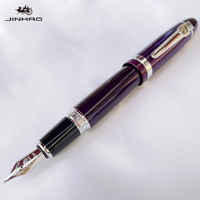 1 PCS JINHAO 159 Classic Design SIlver Trim Calligraphy Iridium Business Pen With Converter Beauty World Shop