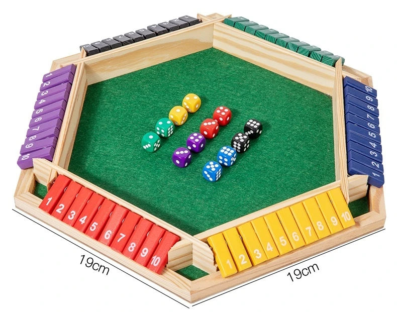 Six Sided Flipping Game, Wooden Number Game, Shut The Box Dice Game - Parent-Child Board Game, Bar Party, Leisure Gambling Game Beauty World Shop