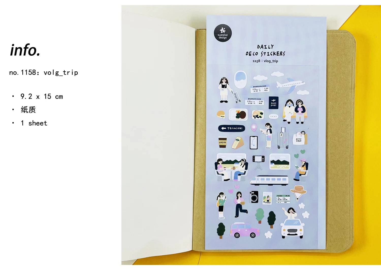 Korean Import Suatelier Travel Home Life Study Friend Stickers Scrapbooking Diy Journaling Diary Stationery Sticker School Gift Beauty World Shop