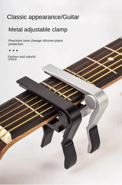 7pcs Guitar Capo for Acoustic And Electric Guitars With 5 Picks for Free And 1 Holder,Black; Silver Beauty World Shop