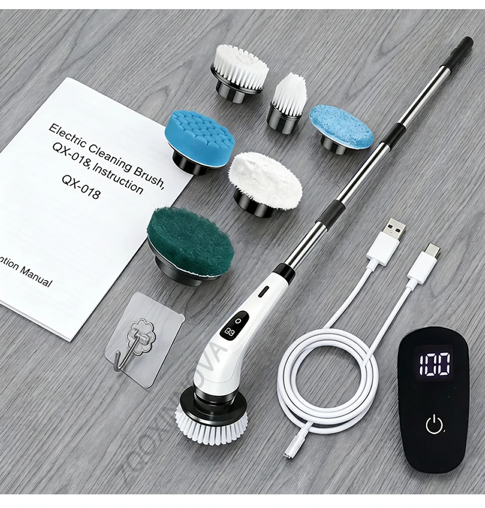 Household Cordless Spin Scrubber Kitchen Gadgets Hair Brushes Bathroom Broom Toilet Mops Electric Multipurpose Cleaning Brush Beauty World Shop