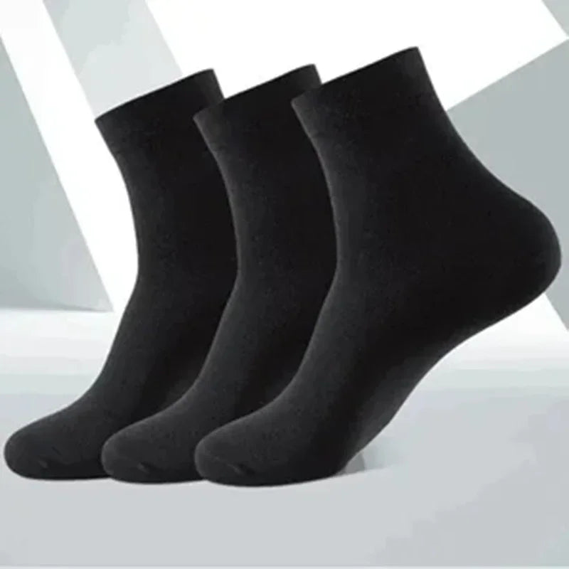 Men's Mid-Calf Cotton Socks 10/5/3 Pairs | Soft Breathable All-Season Crew Socks Solid Color for Daily Work, Sports &Casual Wear Beauty World Shop