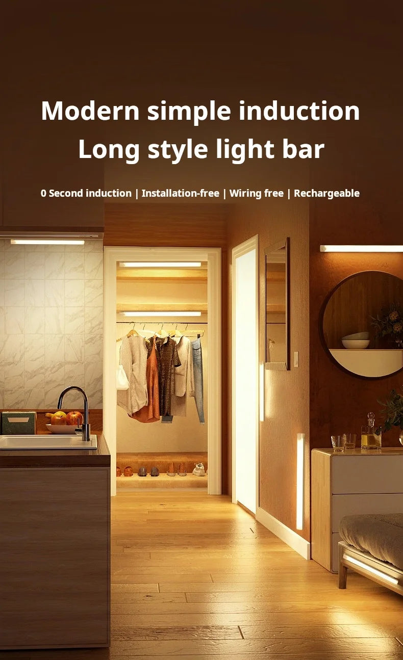 1pc Wireless Rechargeable LED Motion Sensor Cabinet Light - Ideal for Closet, Kitchen, Wardrobe, Stairs - Battery Operated Night Beauty World Shop