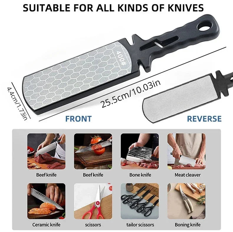 5 in1 Knife Sharpener Diamond Bars 400/1000 Multi-Tool Kitchen Knives Tungsten Steel Ceramic Grinding Double-Sided Whetstone 숫돌 Beauty World Shop