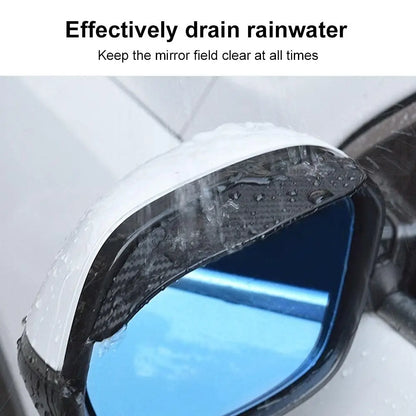 2PCS Carbon Fiber Rearview Mirror Rain Guards - Anti-Glare Sun Visor Cover for Clear Vision, Universal Car Mirror Accessories Beauty World Shop