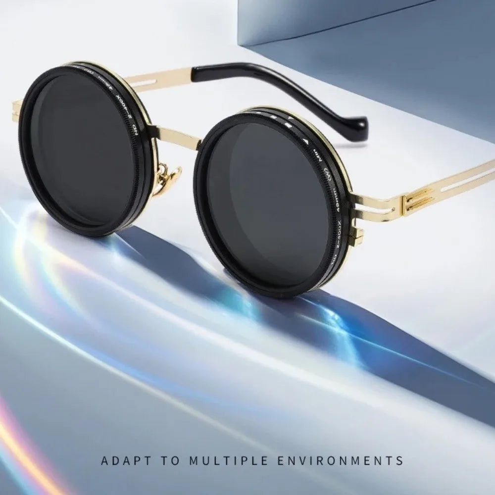 New ND2-400 Adjustable Dimming Glasses 9 Level ND Filter Fishing Sunglasses UV400 With Glasse Case Sunglasses Outdoor Beauty World Shop