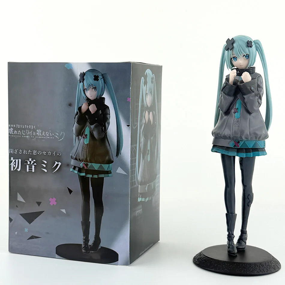 New 2026 Desktop Cute 8.07inch Hatsune Miku Kwaii Style Anime Figure Toys PVC Model Collector Doll Birthday Gift Beauty World Shop