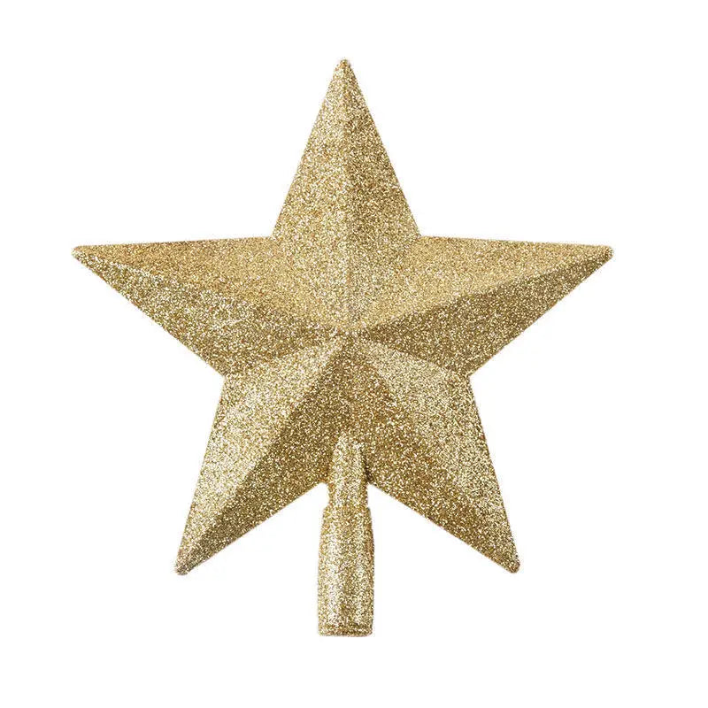 15/20cm Christmas Tree Top Star Merry Christmas Decorations for Home Shiny Gold Powder Five-pointed Star New Year's Ornament Beauty World Shop