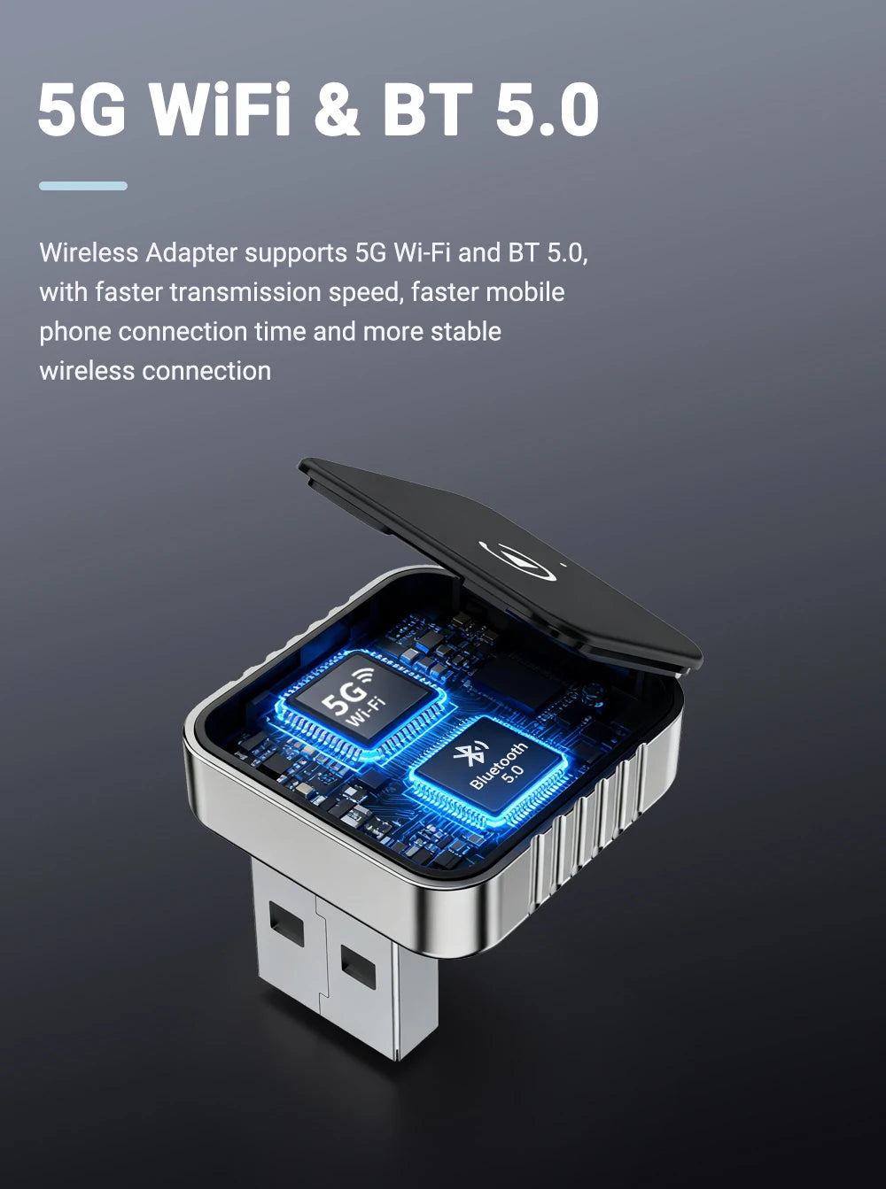 XUDA 2 in1 Wired to Wireless CarPlay Android Auto Adapter for OEM Car Stereo With USB Dongle Smart Mini Box Plug and Play Blueto Beauty World Shop