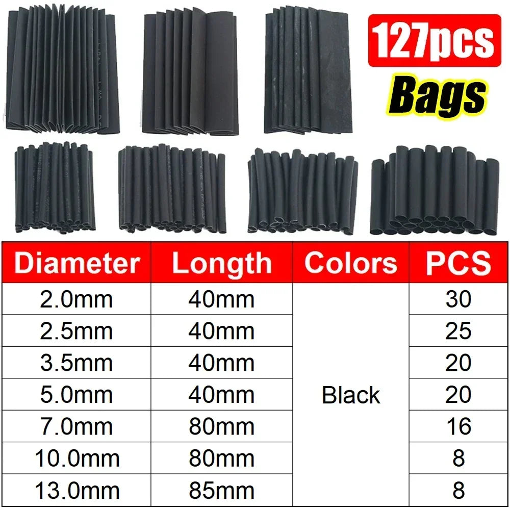 Heat Shrink Tube Kit Thermoresistant Tubing Heat Shrink Wire Wrapping Electrical Connection Cable Insulation Sleeved Protecter Beauty World Shop