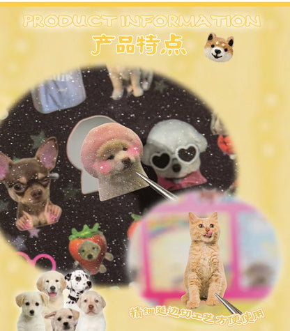 Cute Pets Theme Sticker Book 30 Sheets/Bag with Ring Binding for Scrapbooking DIY Collage Material Background Decoration Beauty World Shop