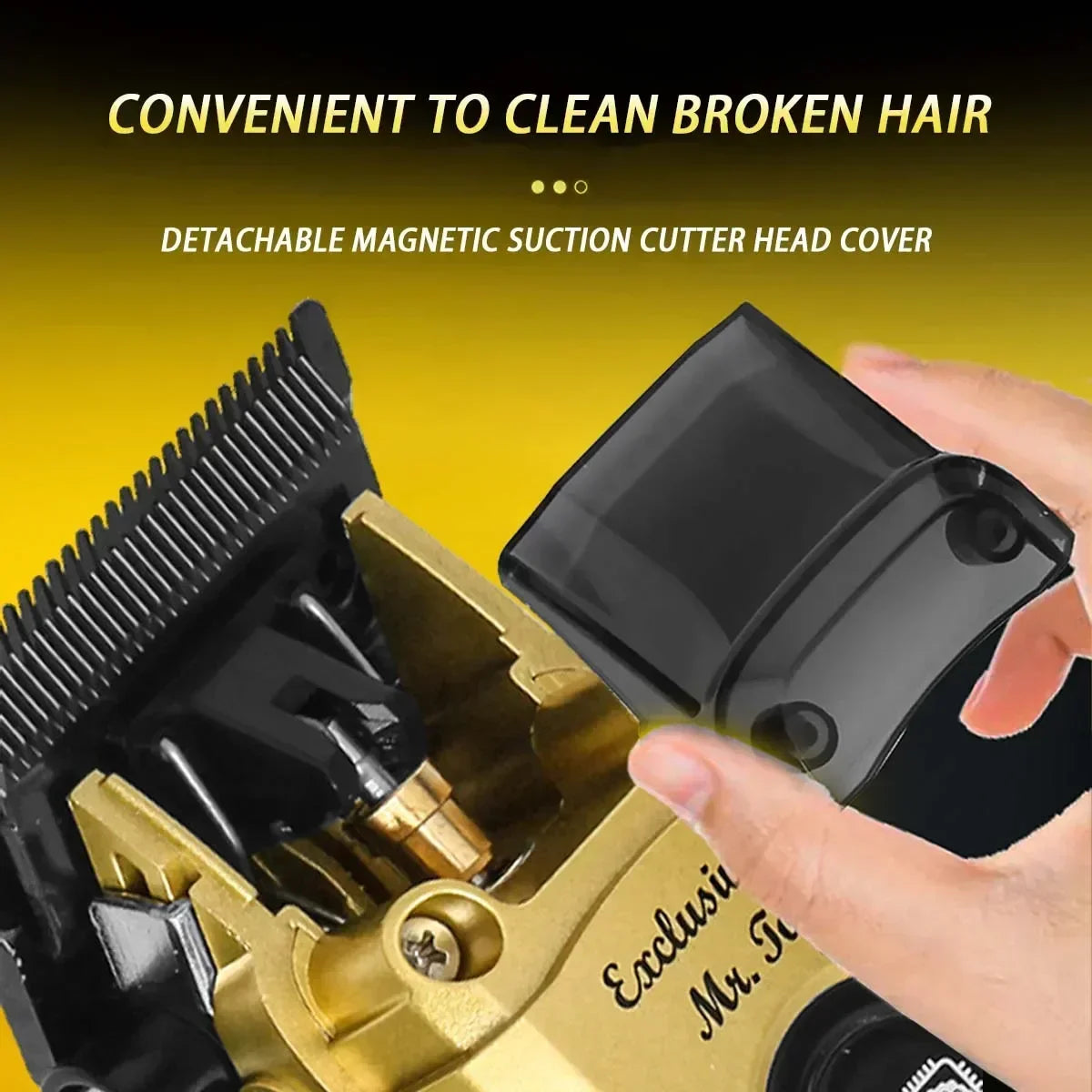 Kemei Km-90-4 Professional Hair Clipper for Men 11500RPM 10W Brushless Motor DLC Blade Base Charger Haircut Machine Hair Trimmer Beauty Trend Shop
