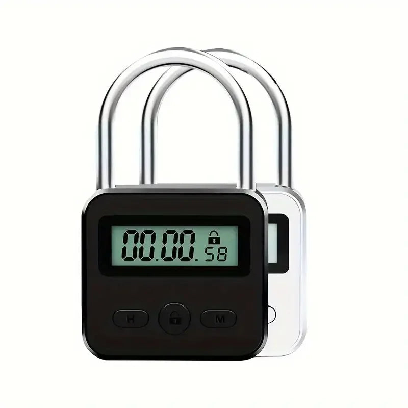 Timer Padlock LCD HD Display Add Backlight Zinc Alloy 99 Hours Max Timing Super Long Standby Anti-addiction Electronic Lock Beauty Trend Shop