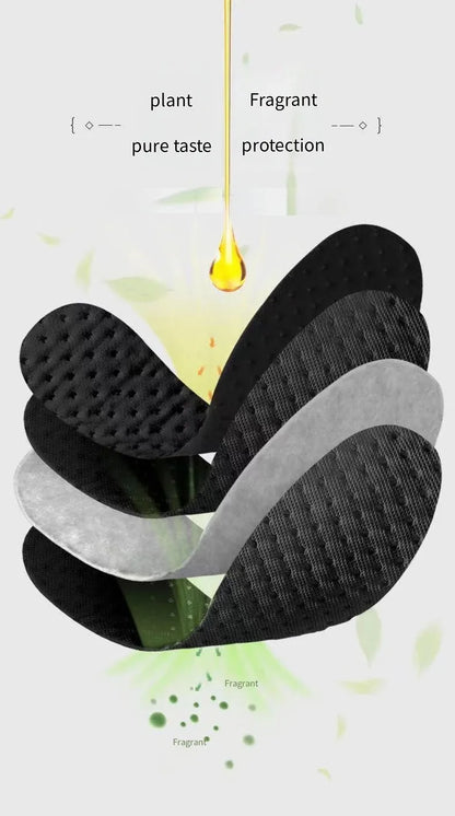 1 Pair Bamboo Charcoal Antibacterial Insoles Plant Deodorant Thick Shock Absorbing for Running Sports Beauty Trend Shop