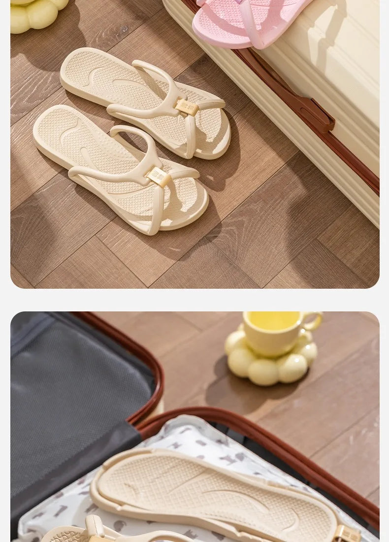 Foldable Travel Slippers Unisex EVA Flip Flops Hotel Non Slip Bathroom Indoor Outdoor Portable Lightweight Comfortable Beauty World Shop