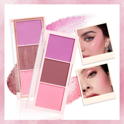 HISYI three-color blush natural color rendering delicate non-flying powder matte rouge holding makeup clear vitality girl blush Beauty World Shop