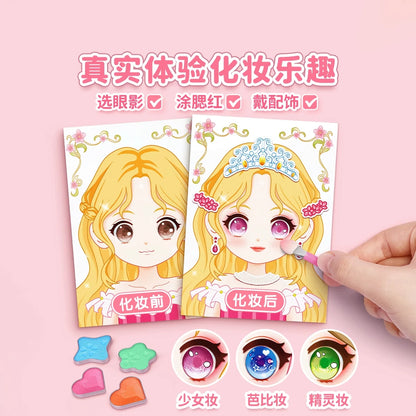 1set Toy Puzzle Stickers Reusable for Girls Cartoon Princess Make a Face Stickers Handicrafts Creative Kids Stickers Beauty World Shop