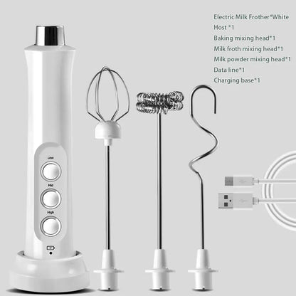 Wireless Milk Foam USB Rechargeable Handheld Electric Foam Maker 3 Speeds for Latte Cappuccino Hot Chocolate Coffee Whisk Mixer Beauty World Shop