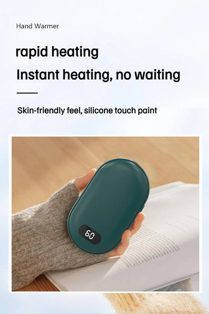 USB Rechargeable Hand Warmer Power Bank 2-in-1 Mini Electric Heater High-Capacity Pocket Warmer Winter Gift for Cold Weather Beauty World Shop