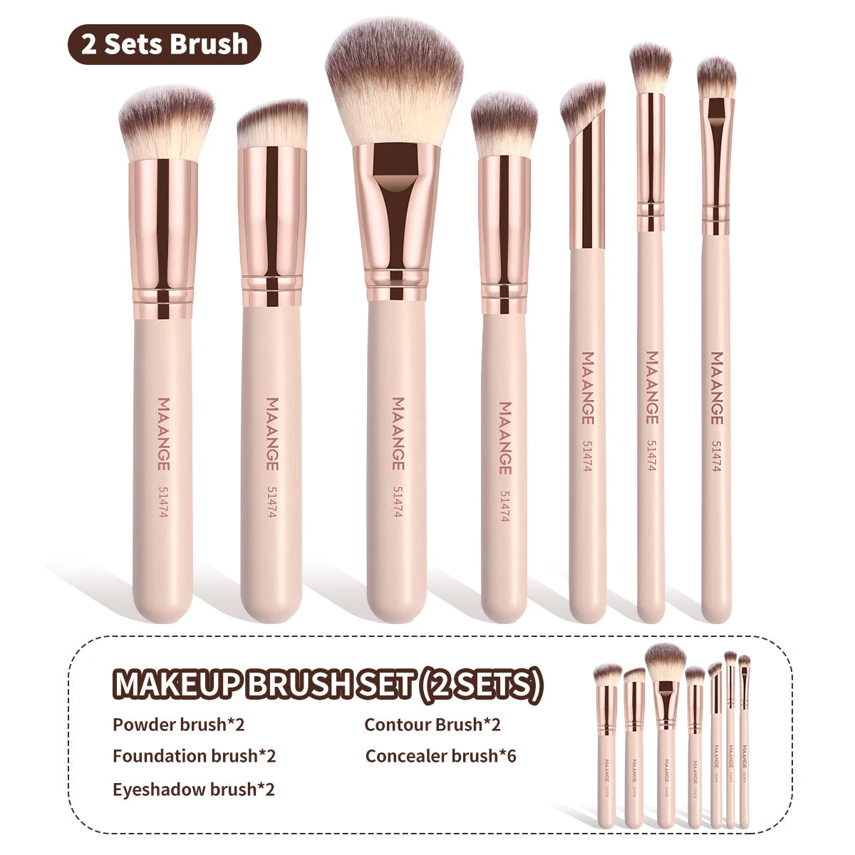 MAANGE 7pcs/set Makeup Brushes for Cosmetic Foundation Powder Concealer Blush Brush Blending Soft Bristles Beauty Tools Beauty World Shop