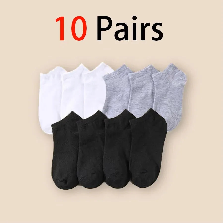 10/20/30/40/50 Pairs Of Breathable Deodorant Men's Low Cut Ankle Socks - Sweat Wicking And Comfortable Summer Wear Beauty World Shop