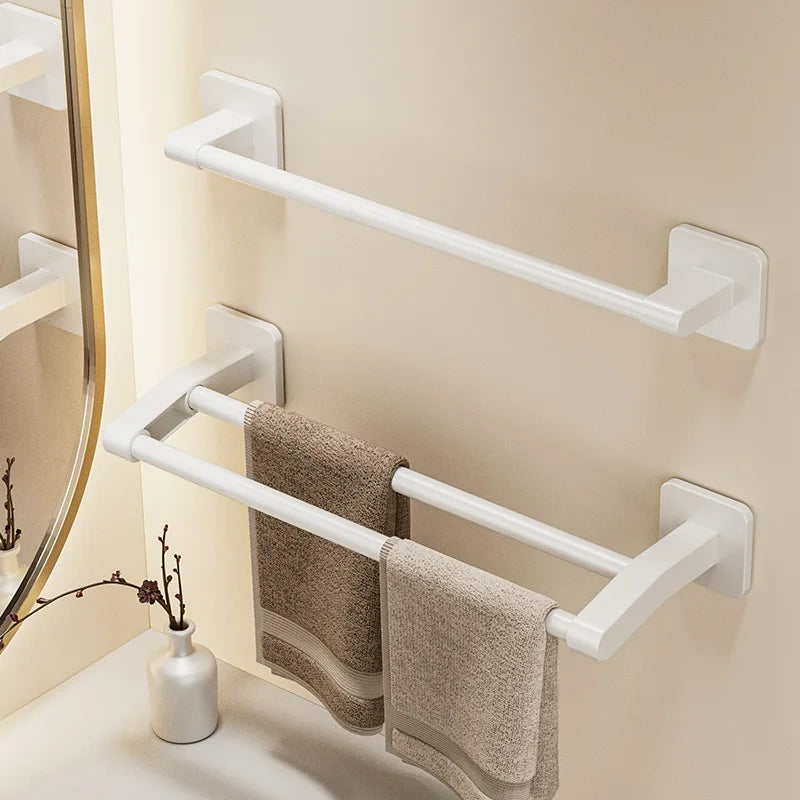 Self-adhesive Home Bathroom Towel Rack Holder Without Drilling Wall Mount Towel Shelf Kitchen Bathroom Accessories Towel Hanger Beauty World Shop