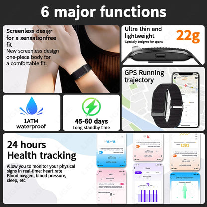 LIGE No Screen Smart Watch Men's Sports Outdoors Fitness Heart Rate Monitor 1ATM Waterproof New Smartwatch For Andrio IOS 2025 Beauty World Shop