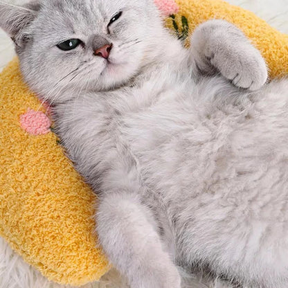 1PC Little Pillow for Cats, Ultra Soft Fluffy Pet Calming Toy Half Donut Cuddler for Joint Relief Sleeping Improve Beauty World Shop