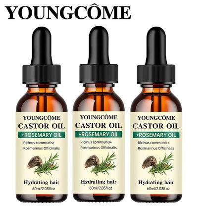 Mix Castor Oil and Rosemary Oil for Hair Growth Enhances hair thickness and Shine, Reduce Hair Loss and Split Ends Hair Care Oil Beauty World Shop