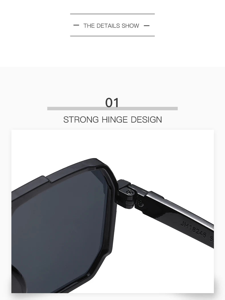 Hiking New Fashion Double Beam Polygonal Anti Light Glasses Retro Personalized Trendy Large Frame Eyewear European and American Beauty World Shop