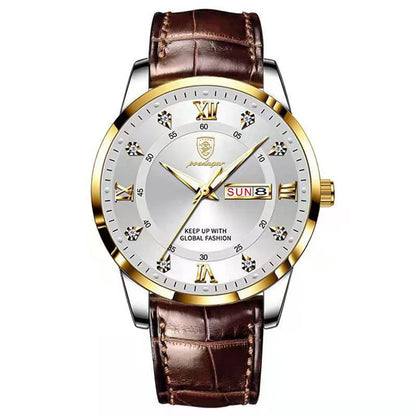 POEDAGAR Luxury Brand Men Watches Waterproof Luminous Leather Quartz Man Wristwatch Casual Sports Military Watch For Men relogio Beauty World Shop