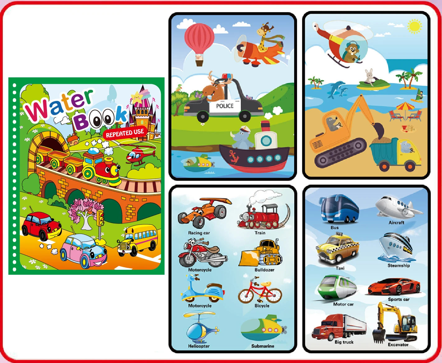 NEW Kids Magic Water Drawing Books Coloring Books Painting Toys for Kids Birthday Christmas New Year Gift for Boys and Girls Beauty Fashion
