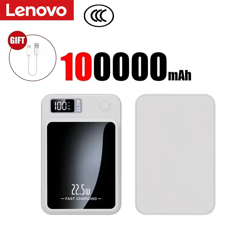 Lenovo 2026 200000mAh Magnetic Wireless Power Bank Portable Fast Charger For Magsafe Auxiliary Battery For iphone Huawei Samsung Beauty World Shop